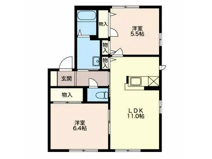 コート・チュドゥール(2LDK/1階)の間取り写真