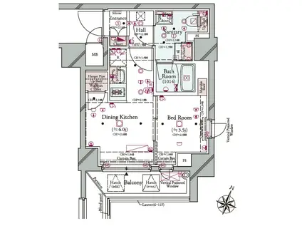 コンシェリア横濱 (1DK/9階)の間取り写真