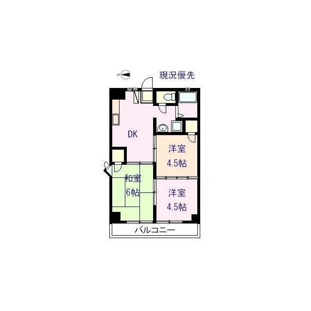 プレステージ赤坂(3DK/3階)の間取り写真