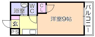 ルピナス(ワンルーム/3階)の間取り写真