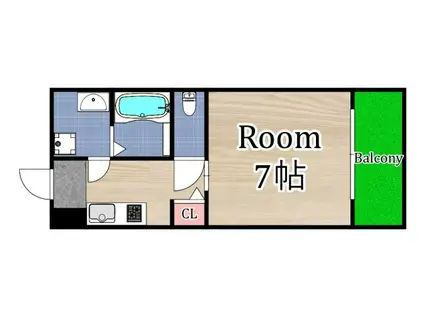 シャルム千林2番館(1K/1階)の間取り写真