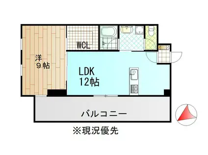 プロミネンス14ビル(1LDK/2階)の間取り写真