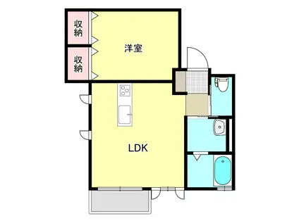 スマートハイツD(1LDK/1階)の間取り写真