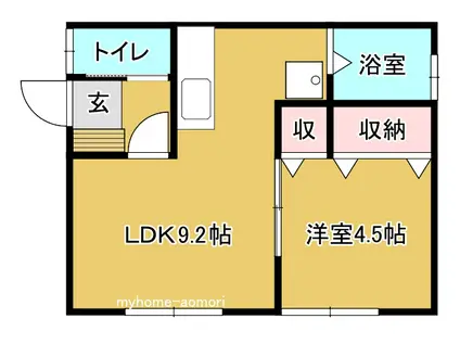 メゾンカトレア(1LDK/2階)の間取り写真
