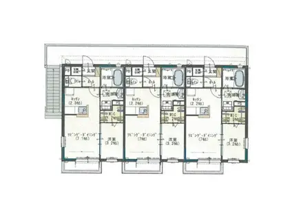 アメロンシェ B(1SK/2階)の間取り写真