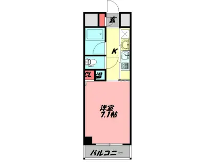 ルミエール日吉(1K/6階)の間取り写真