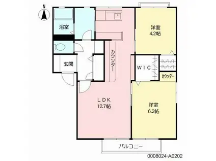 ファミール赤松II(2LDK/2階)の間取り写真