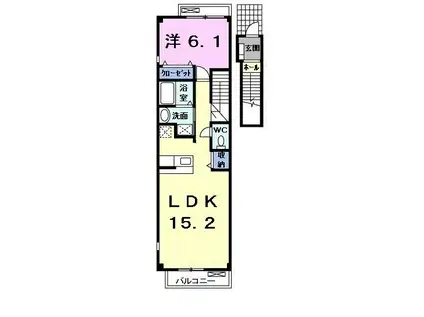アビタシオン御馬A(1LDK/2階)の間取り写真
