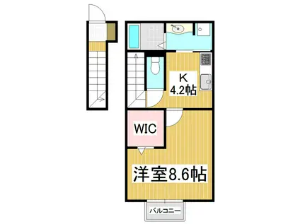 SESTO(1K/2階)の間取り写真