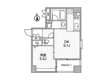 クリオ三田ラ・モード(1LDK/7階)の間取り写真