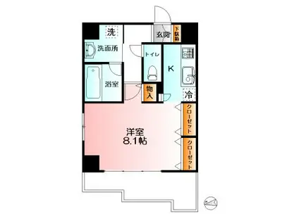 イーリス弘明寺(1K/5階)の間取り写真