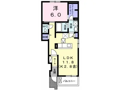 クラール・シェーネ(1LDK/1階)の間取り写真