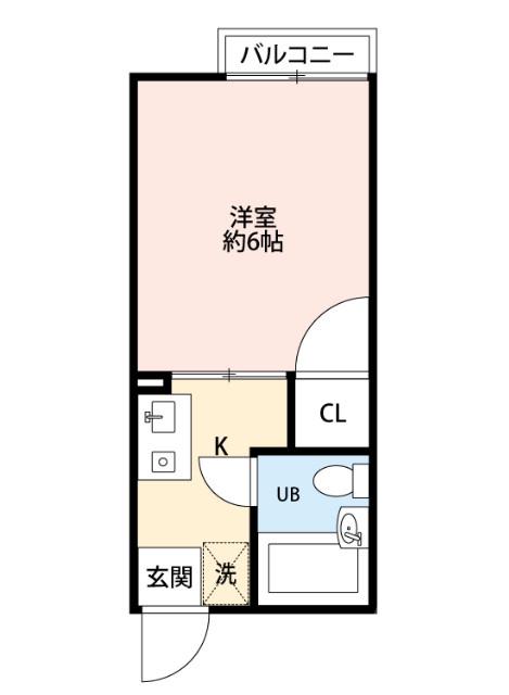 ローズ千里山(1K/2階)の間取り写真