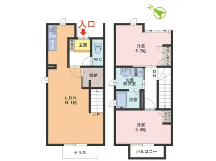 K&S VILLAGE(2LDK/1階)の間取り写真