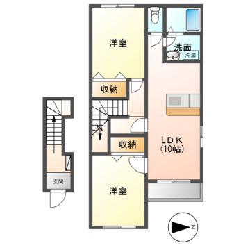 FOREST(2LDK/2階)の間取り写真