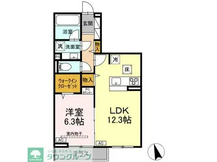 D-RESIDENCE府中西府町(1LDK/1階)の間取り写真