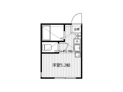 G・Aヒルズ山手IIA棟(ワンルーム/2階)の間取り写真
