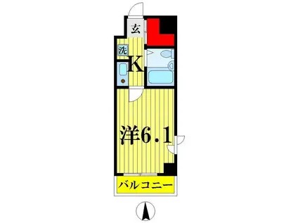 S-FORT錦糸町(1K/2階)の間取り写真
