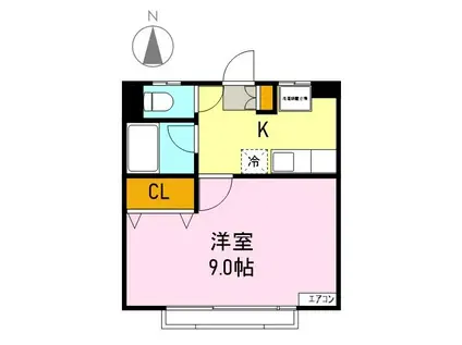 Fコーポ(1K/2階)の間取り写真