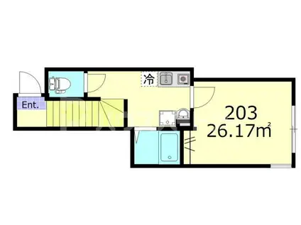 フェリス町屋(1K/2階)の間取り写真