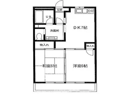 リキマンション(2DK/2階)の間取り写真