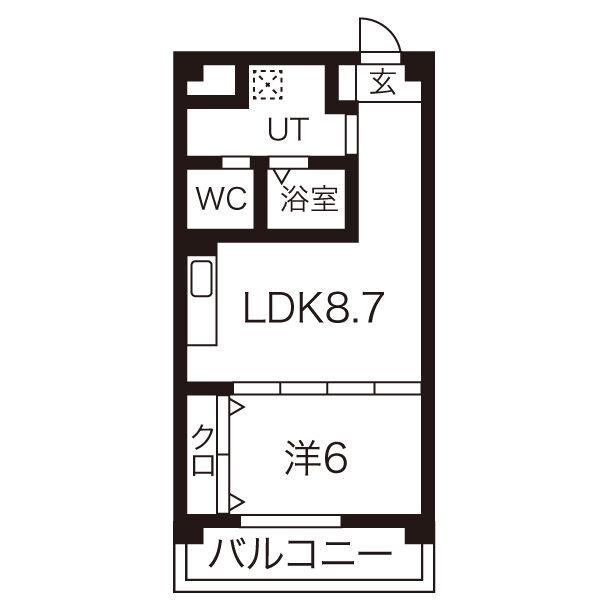 IIU361(1LDK/1階)の間取り写真