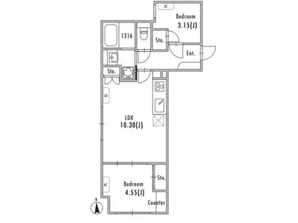 GRAN PASEO大森II(2LDK/2階)の間取り写真