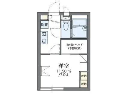 レオパレスMELODY I(1K/2階)の間取り写真