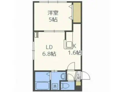 ポムソレイユ(1LDK/1階)の間取り写真