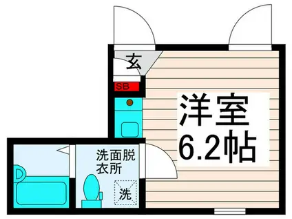 コルディアーレ西新井(ワンルーム/1階)の間取り写真