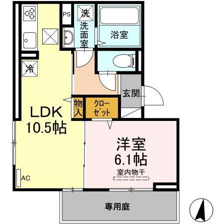 コンフォール・ロジェ(1LDK/1階)の間取り写真