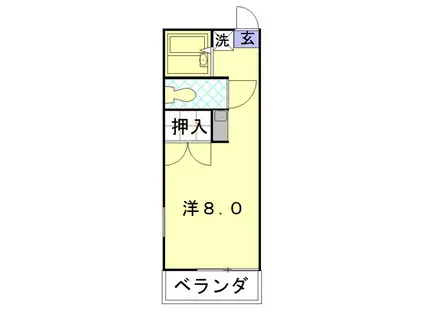 プラムハイツ(ワンルーム/1階)の間取り写真