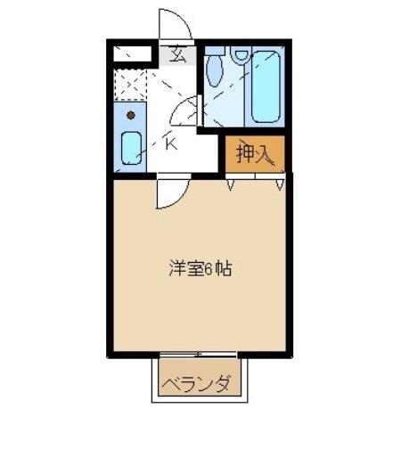 深谷壱番館(1K/2階)の間取り写真