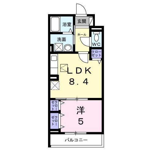 ヒカルサ尼崎神崎町(1LDK/1階)の間取り写真