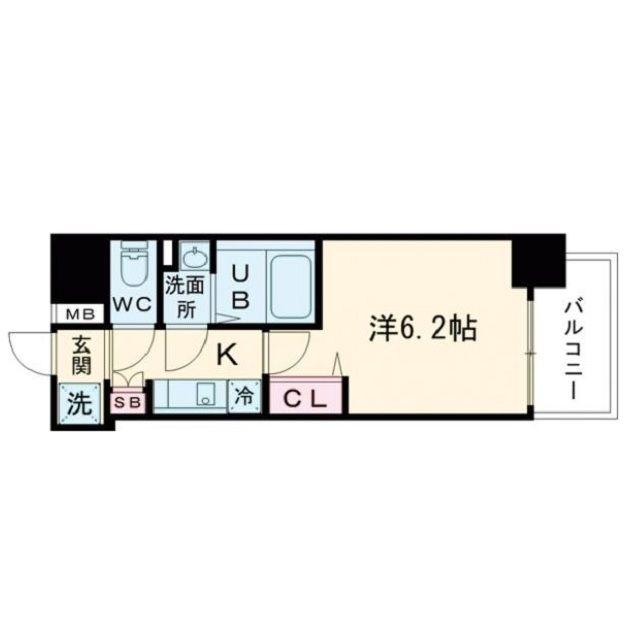 ALIVIS福島海老江(1K/9階)の間取り写真