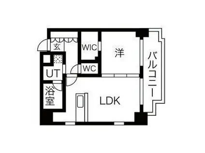 LA CIUDAD 博多駅南(1LDK/3階)の間取り写真