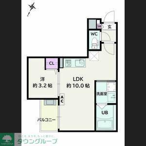 JACK UNOKII(1LDK/3階)の間取り写真