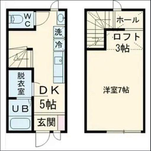 下高橋アパート(1DK/1階)の間取り写真