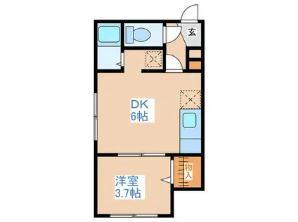 ラィベックス澄川(1DK/2階)の間取り写真