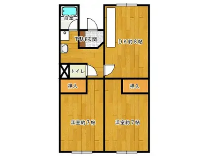 KT-1(2DK/4階)の間取り写真