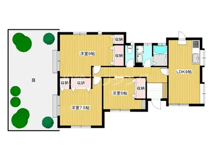 Kハイム(3LDK/1階)の間取り写真