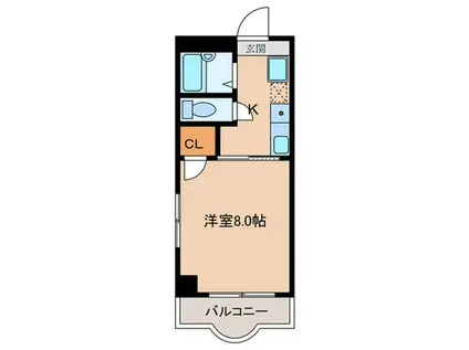 サンプラザ北(1K/2階)の間取り写真