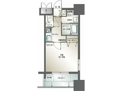 エンクレスト御供所(1K/10階)の間取り写真