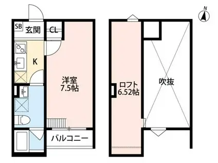 PUROSUPERE弥栄・プロスペレイヤサカ(1K/1階)の間取り写真