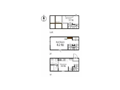 ハーミットクラブハウス駒沢大学(1DK/1階)の間取り写真