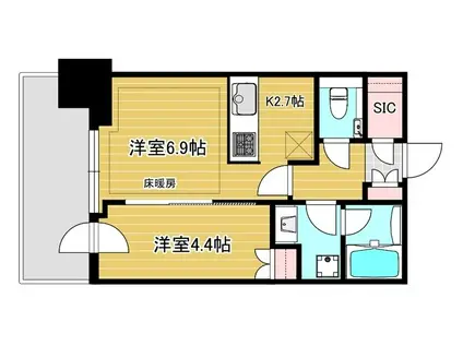 大崎ステーションレジデンス(1LDK/20階)の間取り写真