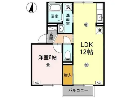 エトア一ルA(1LDK/2階)の間取り写真