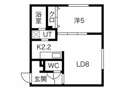 FOUR STREAM RESIDENCE南6条(1LDK/2階)の間取り写真