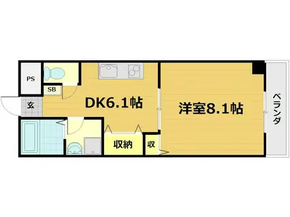 ポピットハイム(1DK/3階)の間取り写真