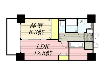 ユーコウビル駅南(1LDK/4階)の間取り写真